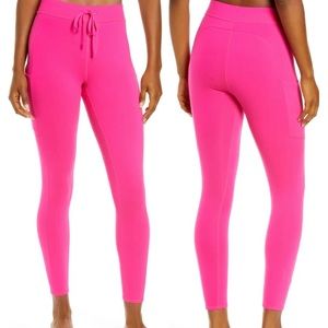 7/8 HIGHWAISTED ALO NEON PINK LEGGINGS - LIKE NEW, MEDIUM